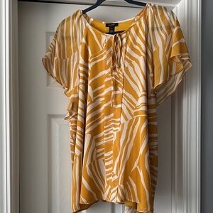 Women's Yellow and White Striped Top